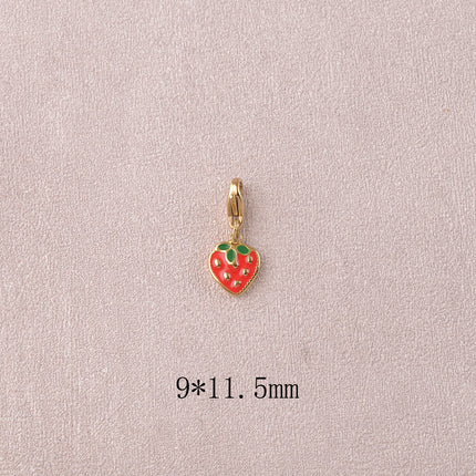 Charm - pendentif fraise en émail