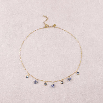 Collier - pierres naturelles et orné de cristaux Swarovski PP20