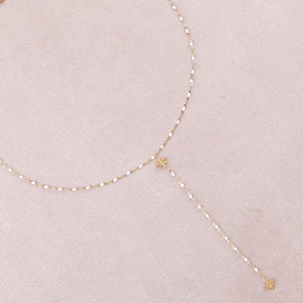 Collier Y - chaîne émaillée et deux étoiles du Nord