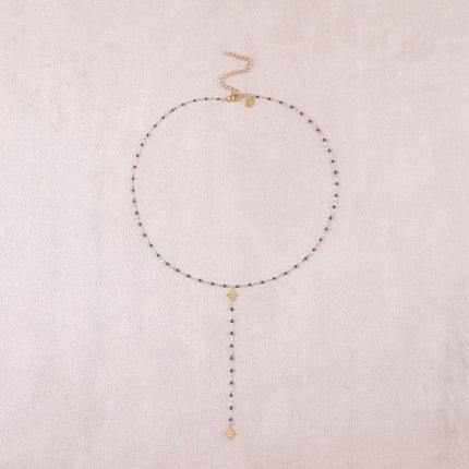 Collier Y - chaîne émaillée et deux étoiles du Nord