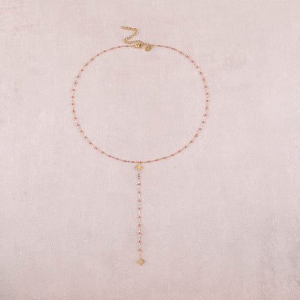 Collier Y - chaîne émaillée et deux étoiles du Nord