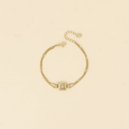 Bracelet Caliopan - carré et oxyde de zirconium