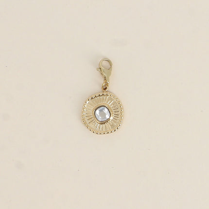 Charm Melissane - rond texturé et orné de cristaux Swarovski®
