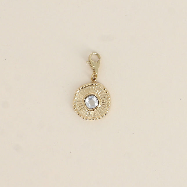 Charm Melissane - rond texturé et orné de cristaux Swarovski®