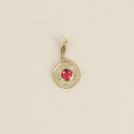 Charm Melissane - rond texturé et orné de cristaux Swarovski®