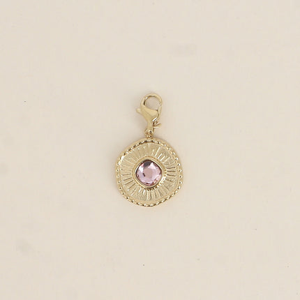Charm Melissane - rond texturé et orné de cristaux Swarovski®