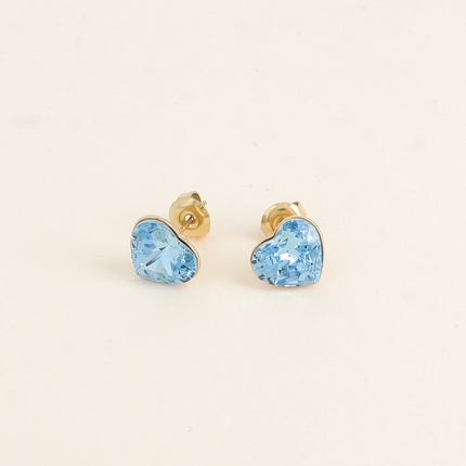 Boucles puces - coeur en cristal taillé 10mm Swarovski®