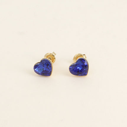 Boucles puces - coeur en cristal taillé 10mm Swarovski®