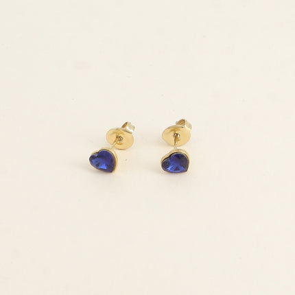 Boucles puces - coeur en cristal Swarovski® 6mm