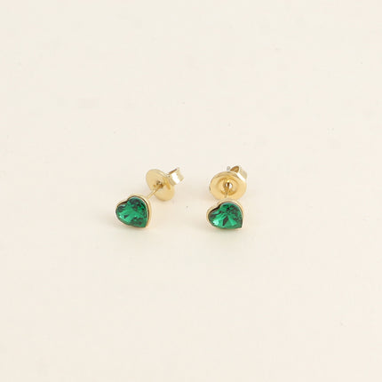 Boucles puces - coeur en cristal Swarovski® 6mm
