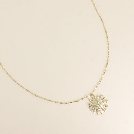 Necklace - textured sun pendant