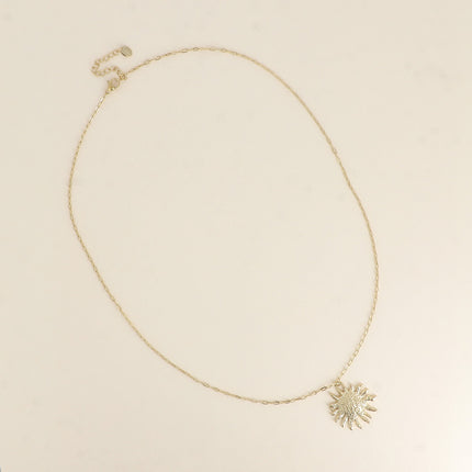 Necklace - textured sun pendant