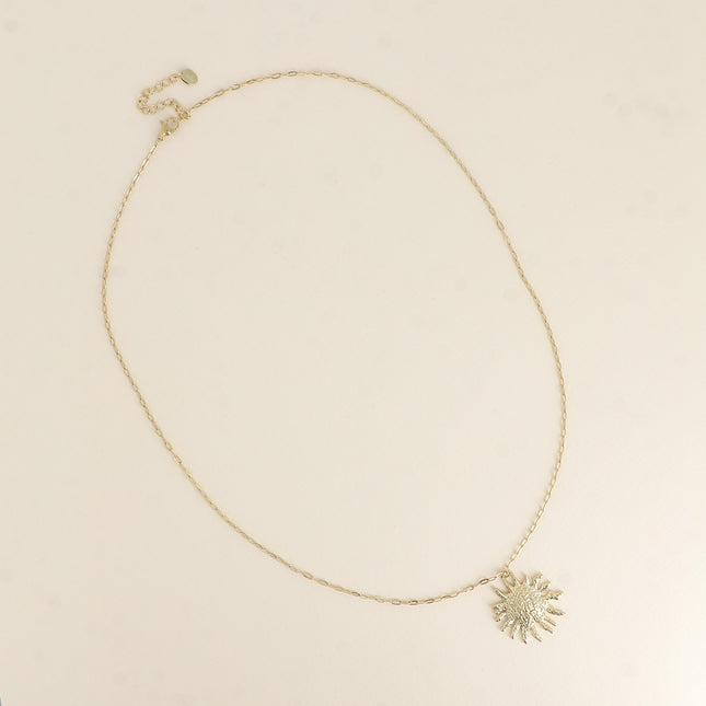 Collier - pendentif soleil texturé