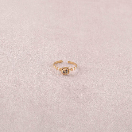 Bague fine Kalys - pierre naturelle carrée