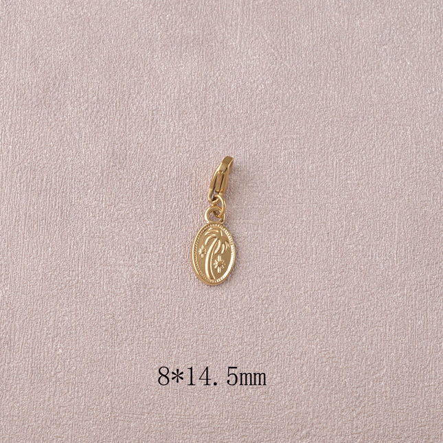 Charm - médaillon ovale et palmier