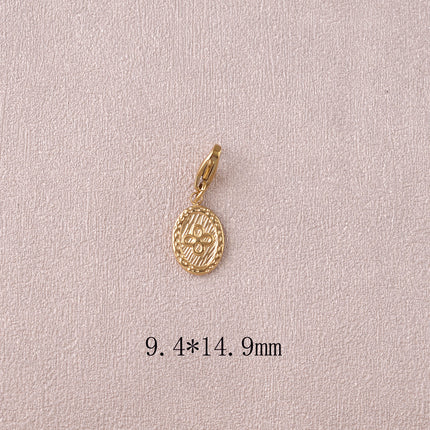 Charm - médaillon ovale et trèfle