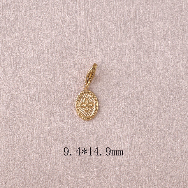 Charm - médaillon ovale et trèfle