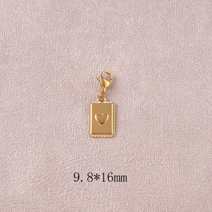 Charm - médaillon rectangulaire et coeur