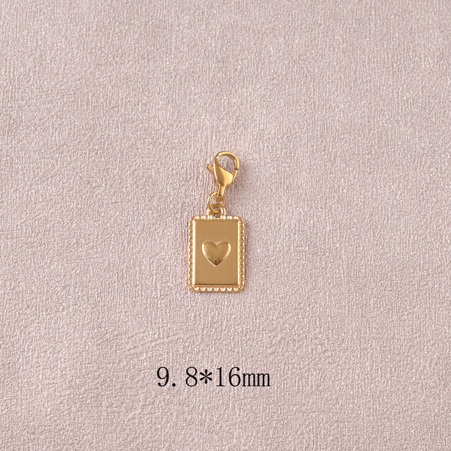 Charm - médaillon rectangulaire et coeur