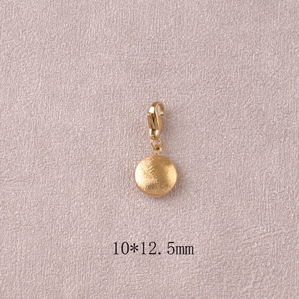 Charm - médaillon rond brossé