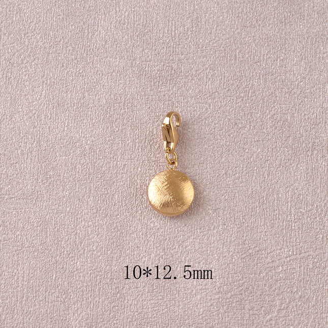 Charm - médaillon rond brossé
