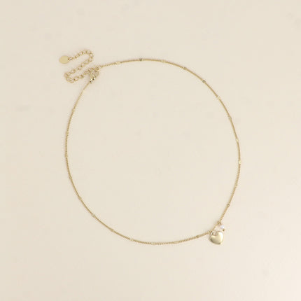 Collier - pendentif coeur et perle d'eau douce