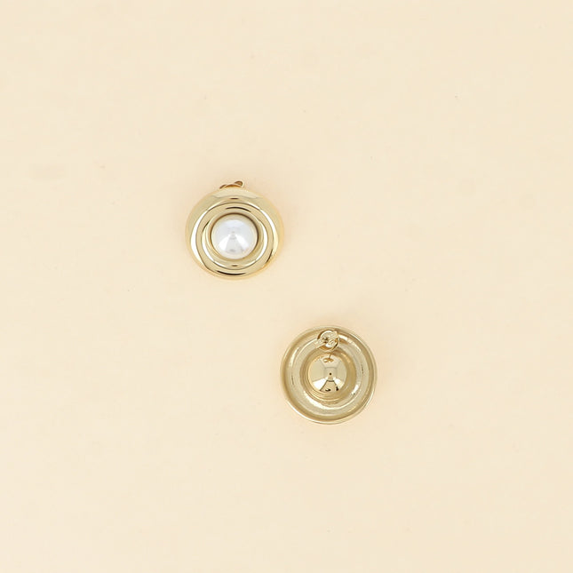 Boucles puces - pièce ronde et boule en résine