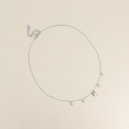 Collier - 4 cristaux, perle d'eau douce et clé coeur