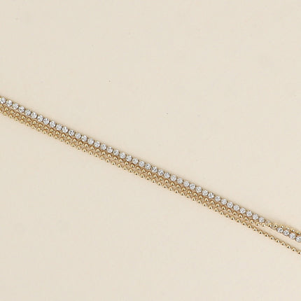 Bracelet - 3 chaînes, 2 chaînes boules et chaîne rivière