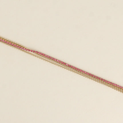 Bracelet - 3 chaînes, 2 chaînes boules et chaîne rivière