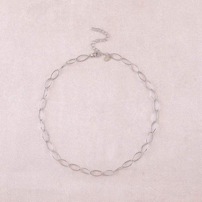 Collier - maille aux anneaux ovales
