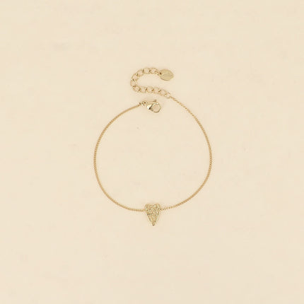 Bracelet - textured heart and Cuban chain