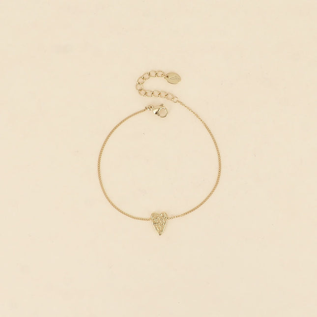 Bracelet - textured heart and Cuban chain