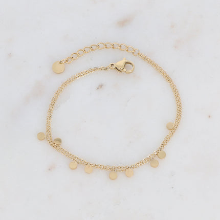 Bracelet - 2 rangs, pastilles rondes