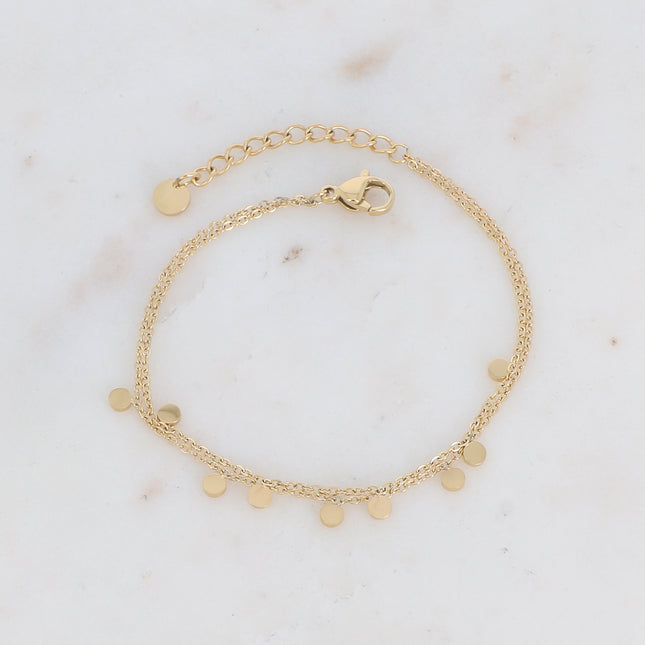 Bracelet - 2 rangs, pastilles rondes