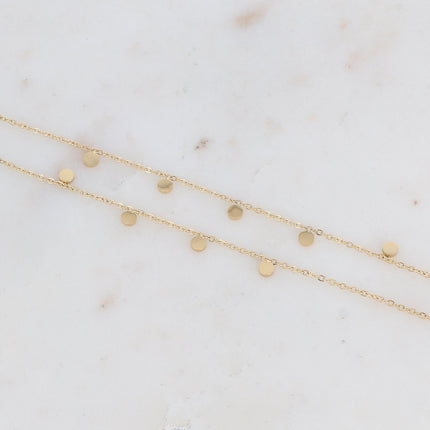 Bracelet - 2 rangs, pastilles rondes