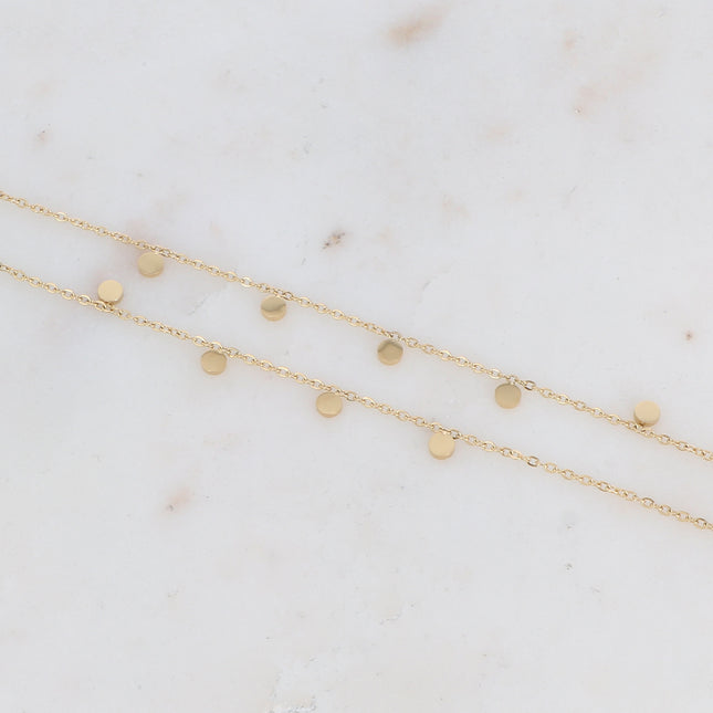Bracelet - 2 rangs, pastilles rondes