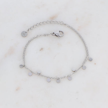 Bracelet - 2 rangs, pastilles rondes