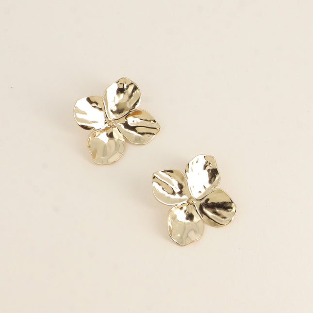 Boucles puces Olya - motif floral à 4 pétales