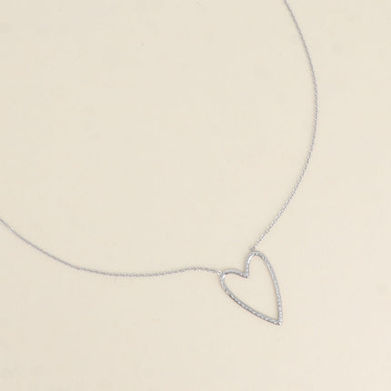 Collier - pendentif coeur ajouré martelé