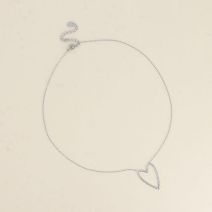 Collier - pendentif coeur ajouré martelé