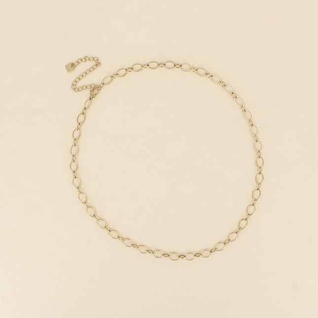 Collier - maille alternée de maillons striées