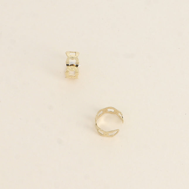 Earcuff - forme maille ajourée et striée