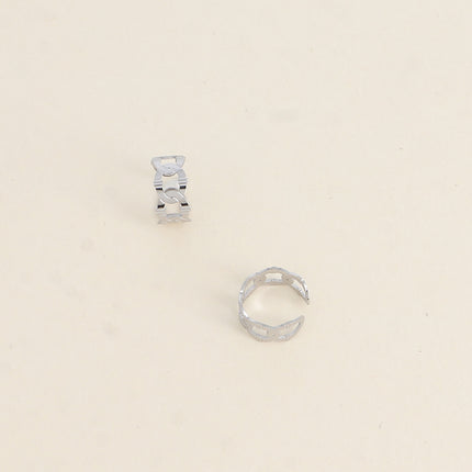 Earcuff - forme maille ajourée et striée