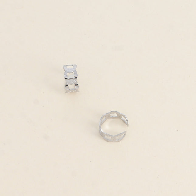 Earcuff - forme maille ajourée et striée
