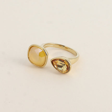 Bague ouverte - ornée de cristaux Swarovski® 10mm et goutte