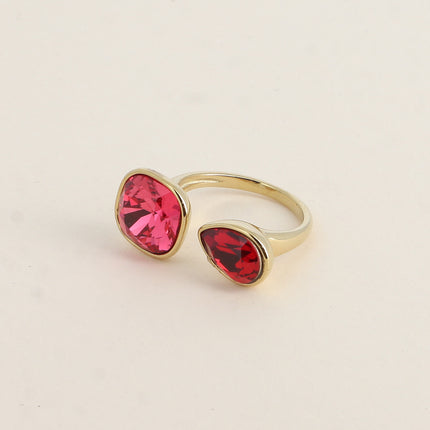 Bague ouverte - ornée de cristaux Swarovski® 10mm et goutte