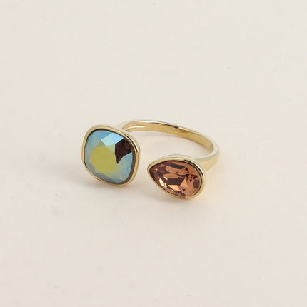 Bague ouverte - ornée de cristaux Swarovski® 10mm et goutte