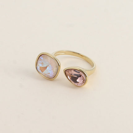 Bague ouverte - ornée de cristaux Swarovski® 10mm et goutte