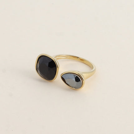 Bague ouverte - ornée de cristaux Swarovski® 10mm et goutte
